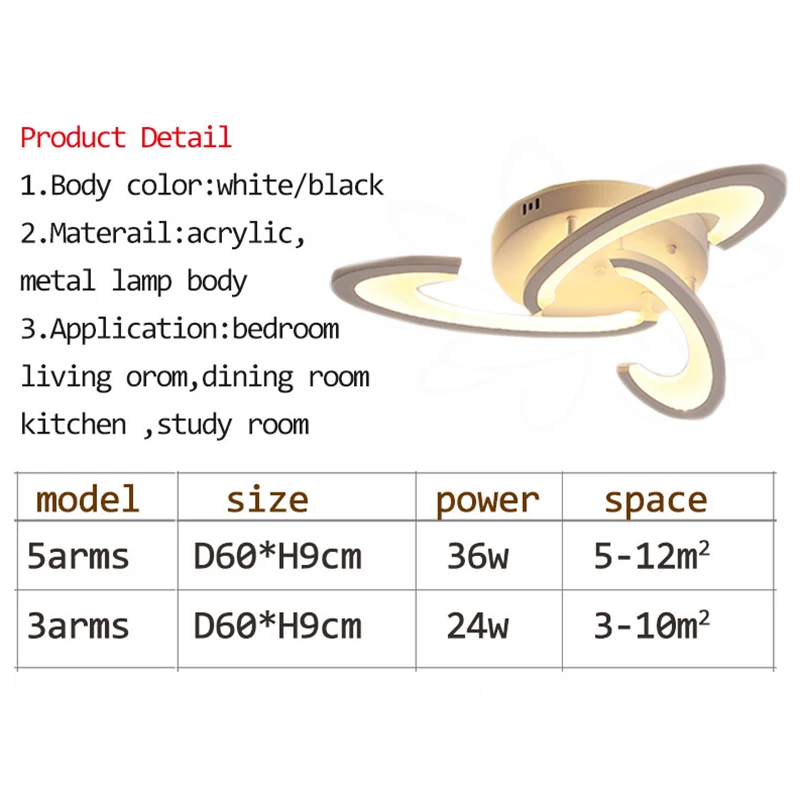 New Lamp Indoor LED Ceiling Light Living Room Dining Room Kitchen Bedroom Lustre Decor Ceiling Chandeliers Lamp Corridor Hallway