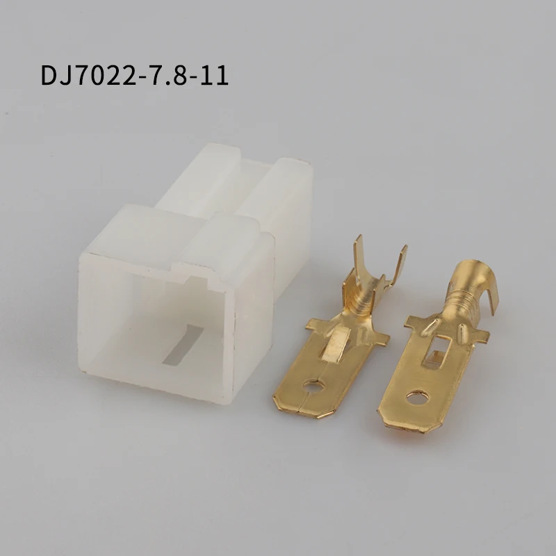 5/10sets Dj7022-7.8-11/21 high current and high power 2-hole sheathed automobile harness plug connector 2P