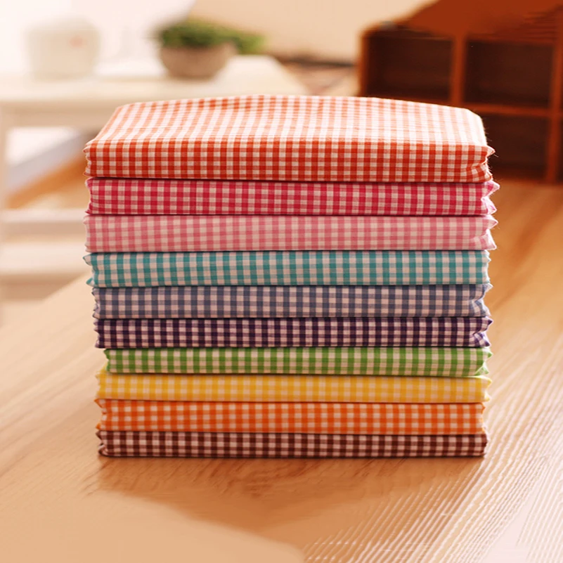 Rainbow Plaid Yarn Dyed Muslin Cotton Fabric for Sewing Shirt Clothes Skirt DIY Quilting Fabric Per Half Meter