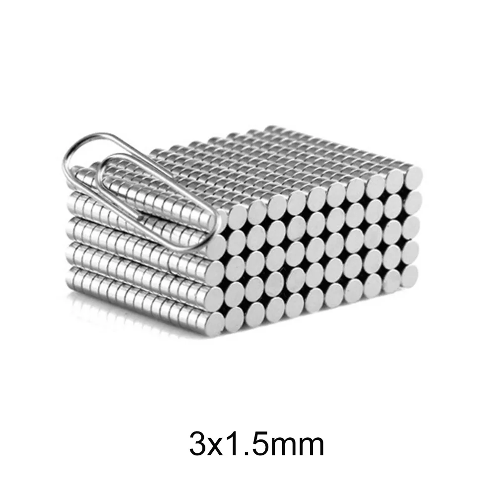 100~5000pcs 3*1.5 Strong Round Dia. 3mm x 1.5mm N35 Rare Earth Neodymium Magnet Art Craft Fridge Neodimio Imanes 3x1.5