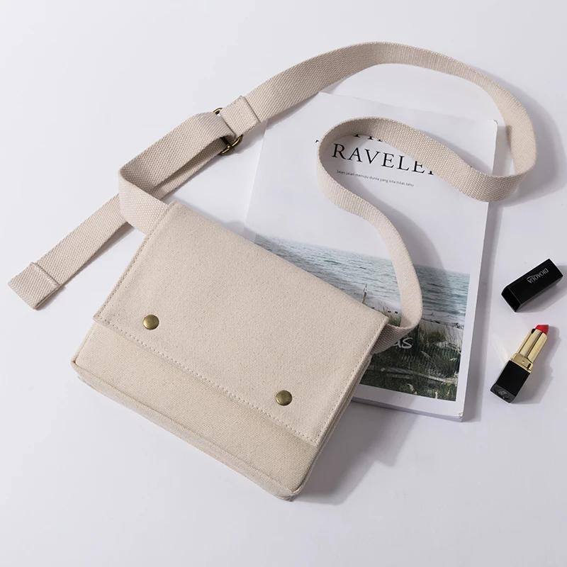 

Summer small bag canvas bag women's new messenger art fresh girl small square bag