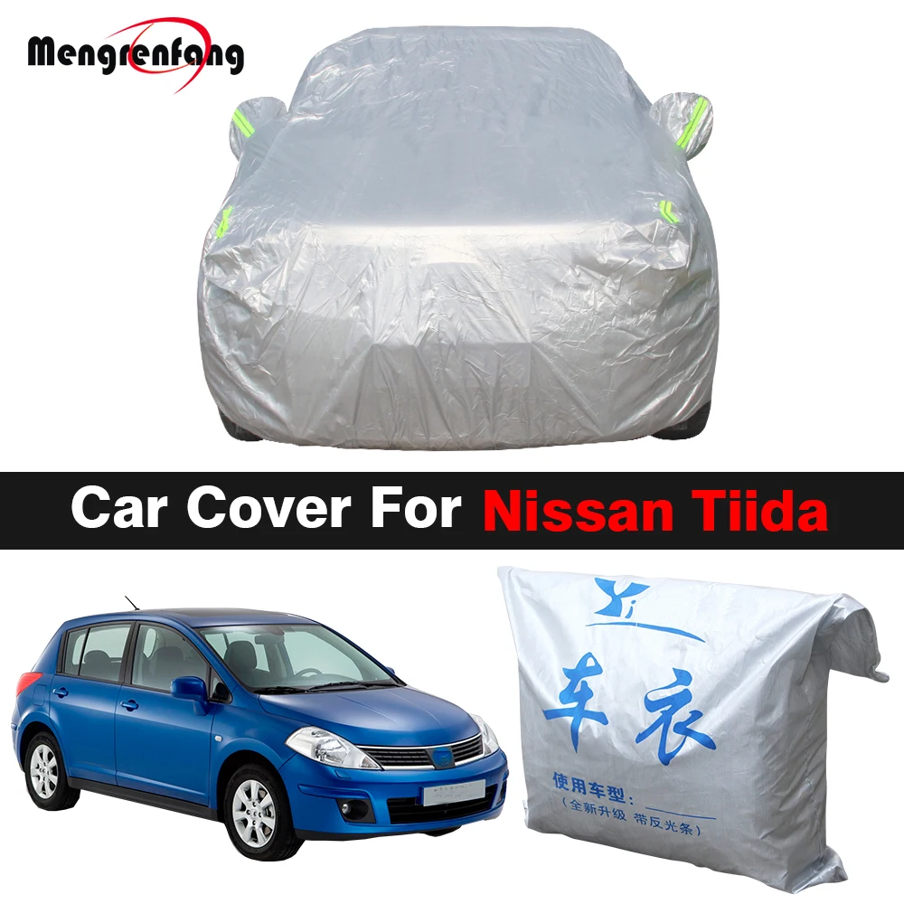 Car Cover Outdoor Anti-UV Sun Shade Snow Rain Dust Protective Cover Windproof For Nissan Tiida Sedan Hatchback