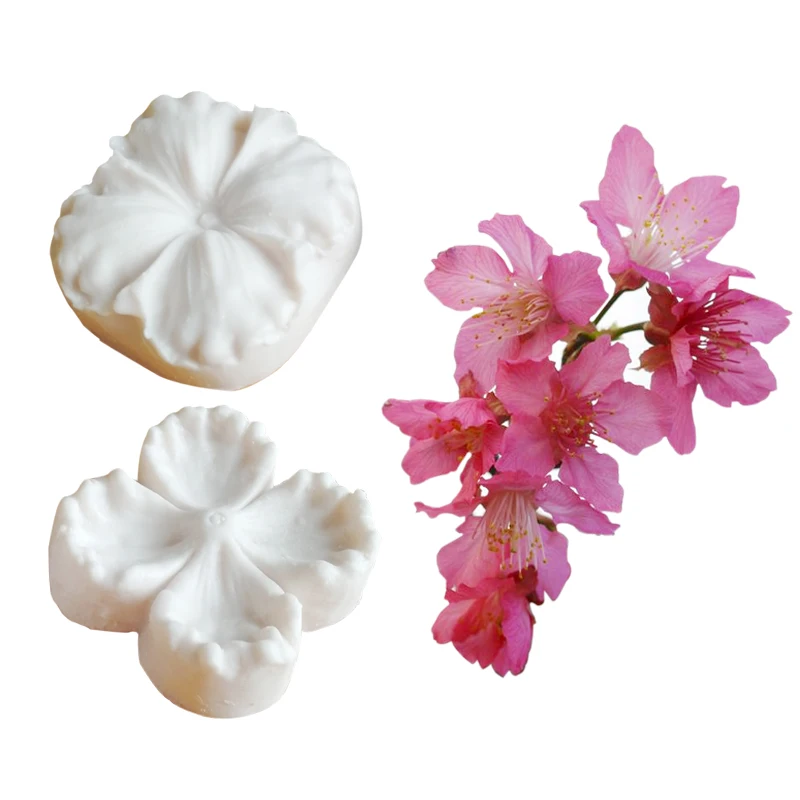 NEW Cherry Blossoms Veiner Silicone Mould Cake Decorating Chocolate Mold, Fondant Gumpaste Clay Sugarcraft Tools M2129