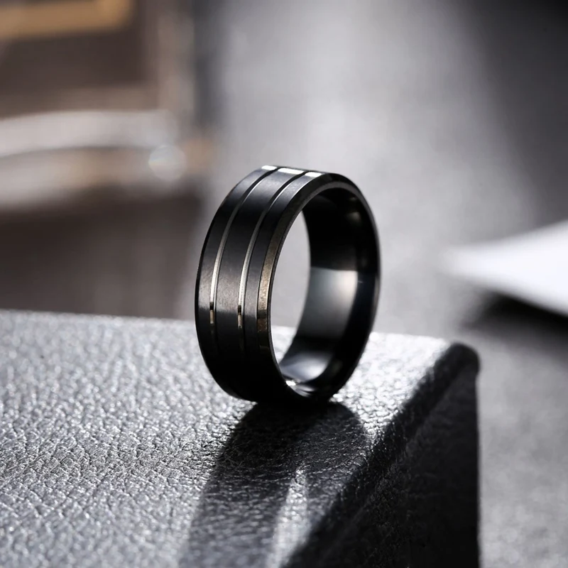 Men's Black 6mm Width Rings Stainless Steel Tungsten Simple Ring for Women Fashion Charm Unisex Jewelry Gifts WC068