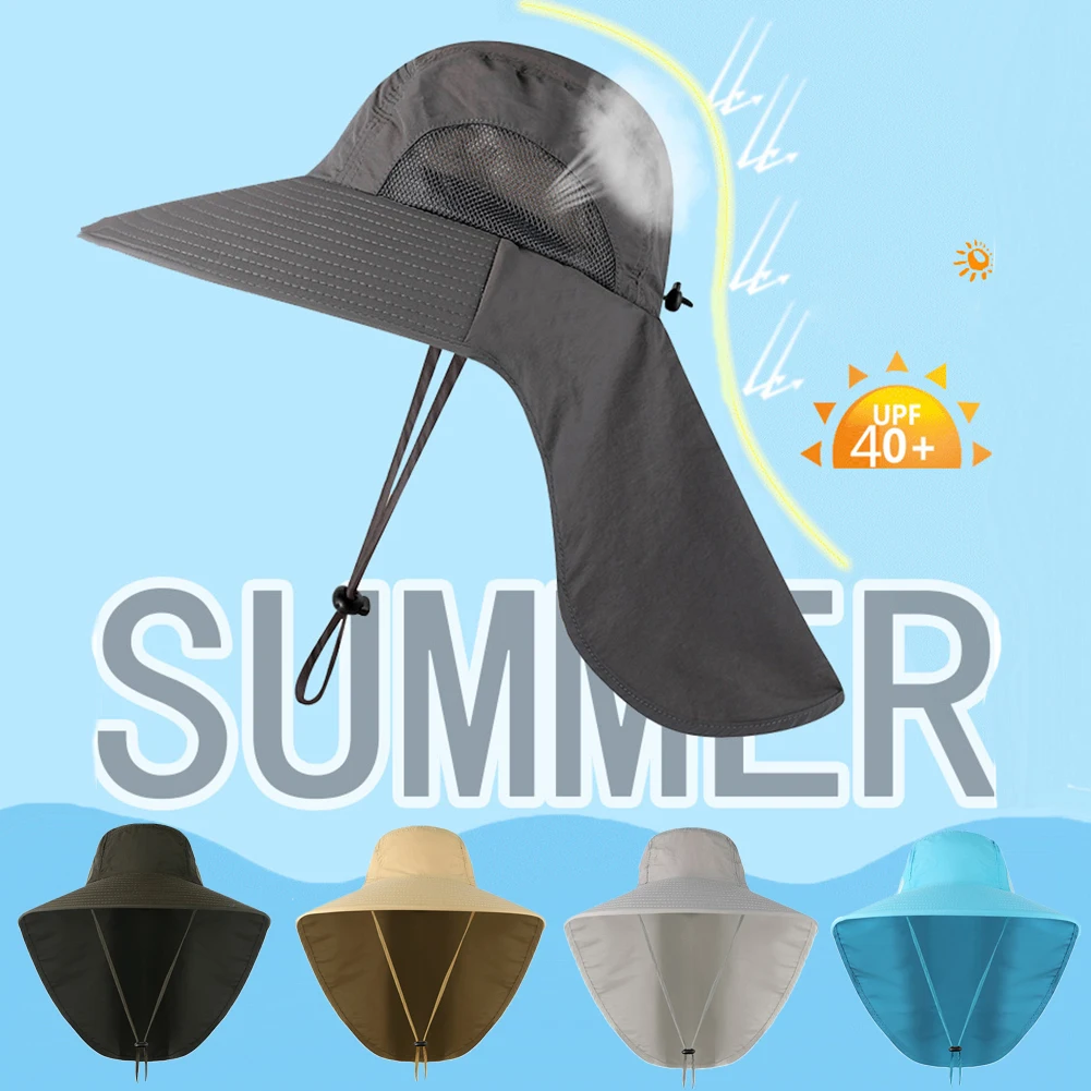 Unisex UV Cap Summer Outdoor Fishing Climbing Sun Hat with Neck Flap Cap 2022 Men Hat шапка шляпа женская