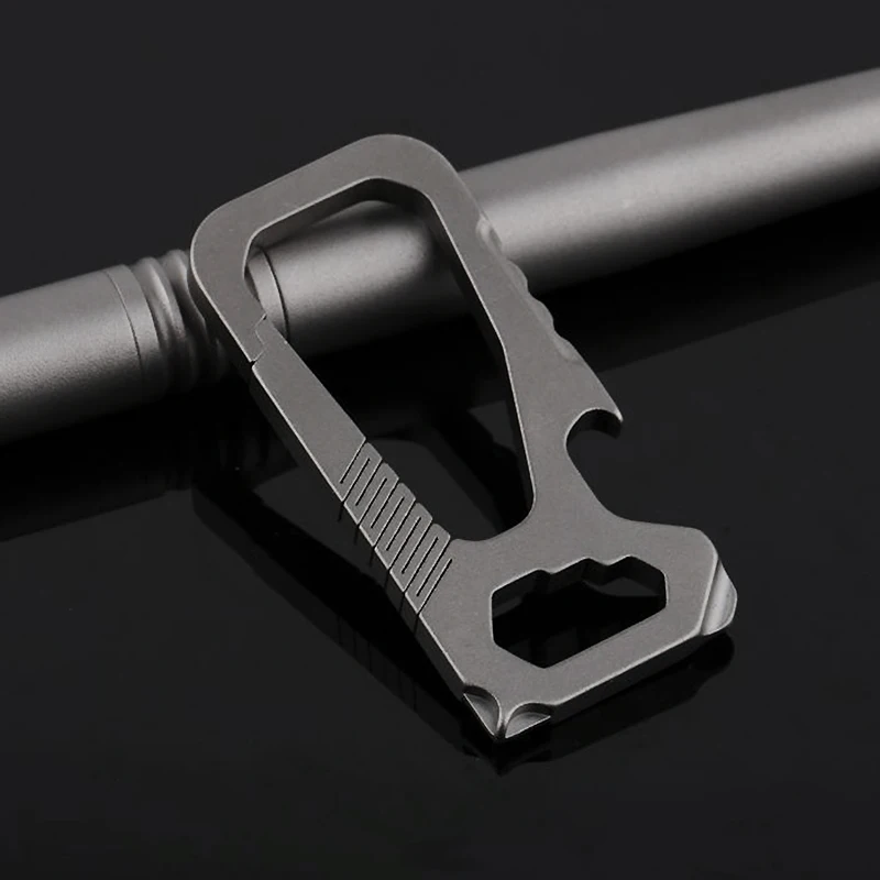 Titanium Multifunction Keychains Durable Outdoor Carbine Car Key Chain Screwdriver Wrench EDC for Key Ring Holder Special Gifts