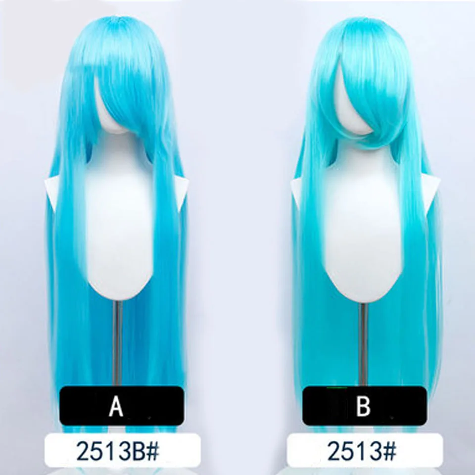 AOSI 100 cm lange gerade Cosplay-Haar-Synthetik-Perücke, Schwarz, Weiß, Rot, Rosa, Braun, Gold, Blau, Damen, hitzebeständig, Anime-Perücken – Detail 13
