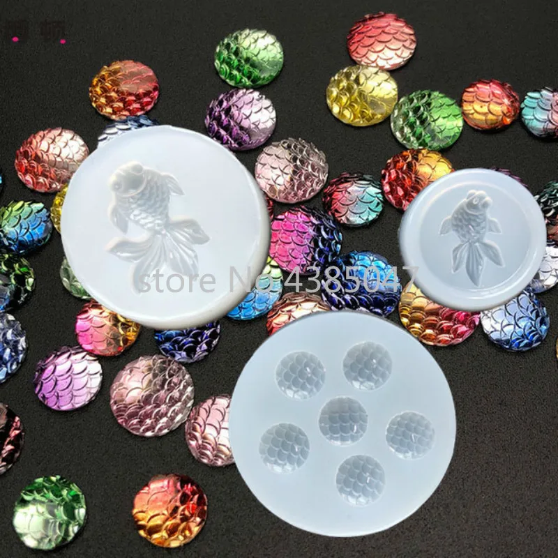 1PC Fish Scale Fish Expoxy Necklace Jewelry Pendants Tools Crystal Scale Jewelry Resin Molds for Jewelry Making Tool