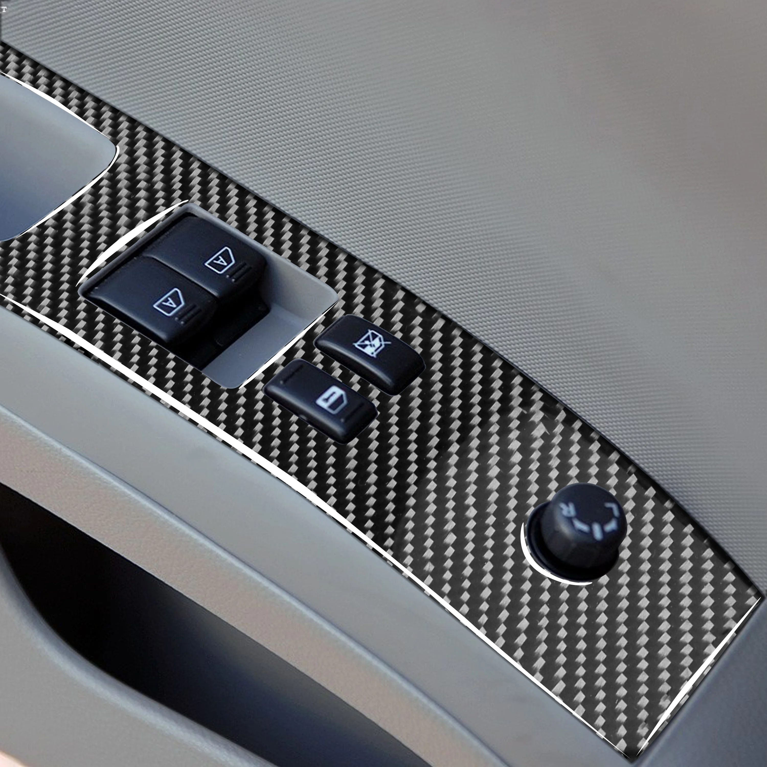 For Nissan 350Z Z33 2003-2005 Accessories Car Carbon Fiber Door Control Panel Window Lift Switch Button Cover Sticker
