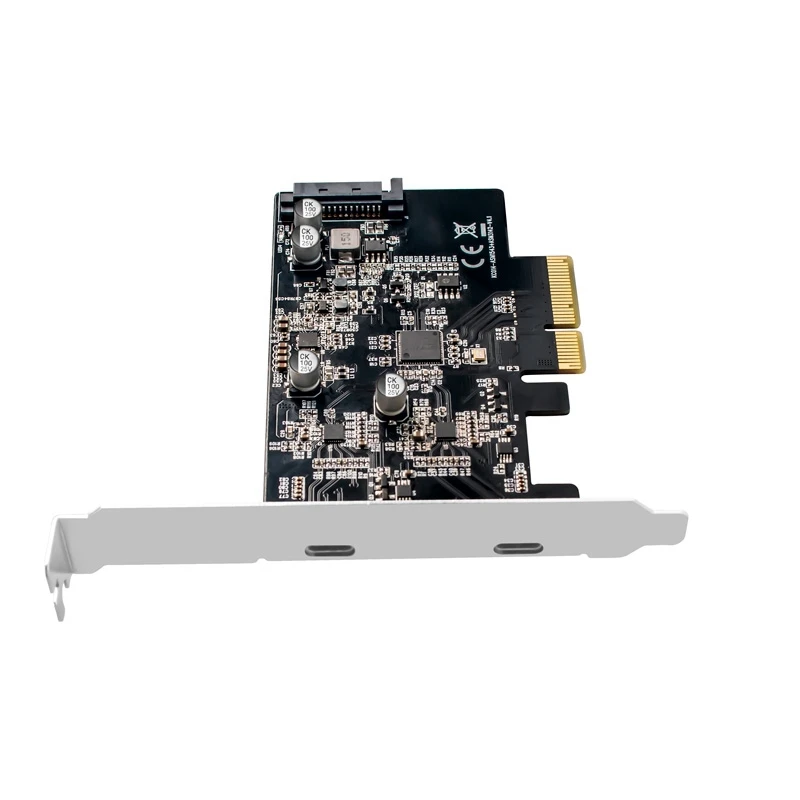 Tarjeta de expansión PCI-E a doble tipo C, 2 puertos, 10gbps, tarjeta adaptadora de interfaz dual de alta velocidad tipo 3,1, asm1142, chipset