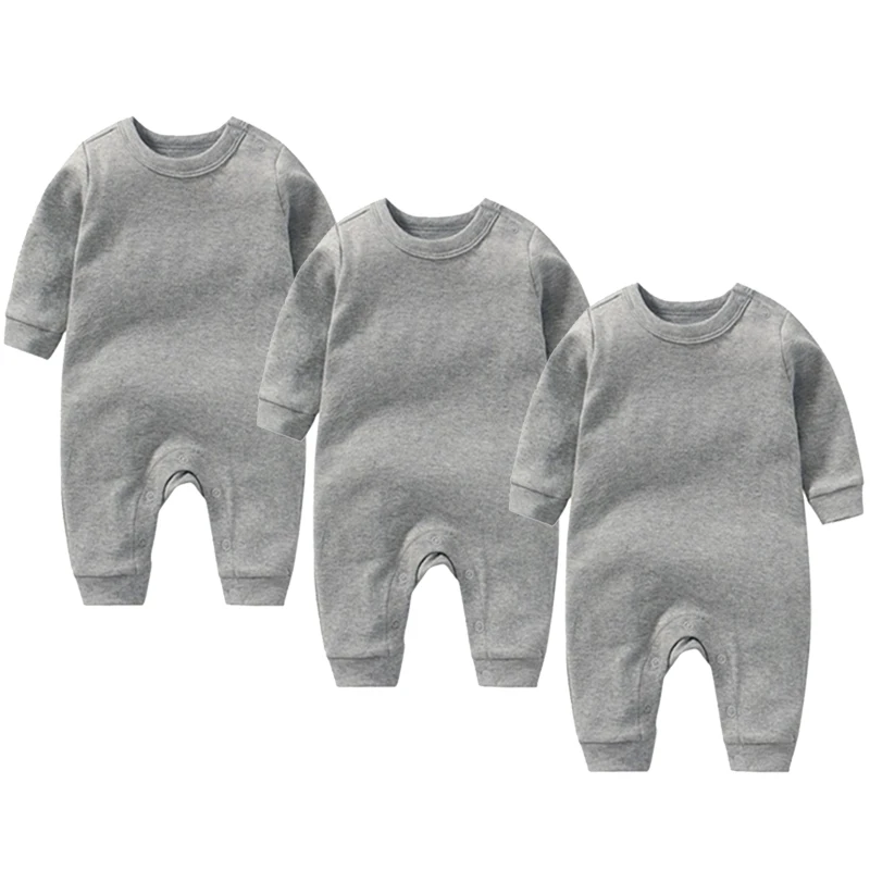 Baby Boys Rompers Roupa De Bebes Long Sleeve Winter Soft Cotton Girls Clothes NewBorn Clothing Solid kids outfit jumpsuit