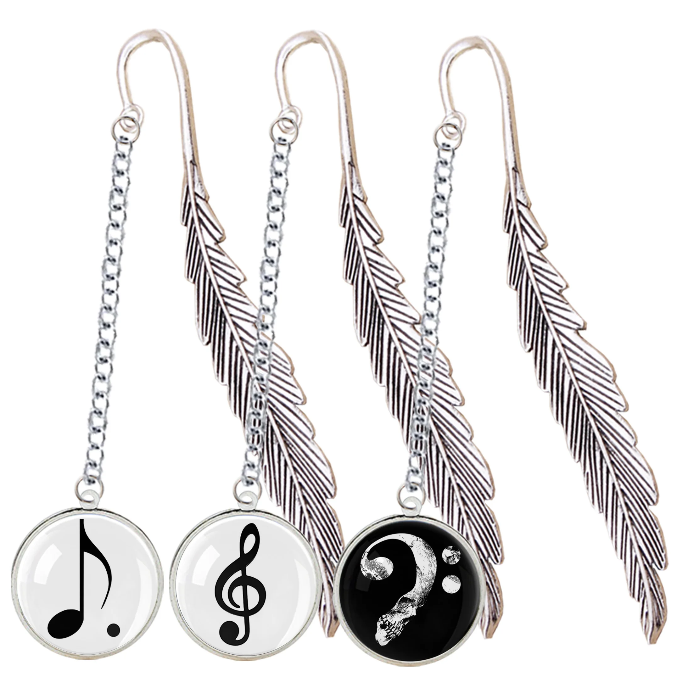 

Music Notes Metal Bookmark Piano Pendant Icon Treble Clef BASS Sharp Whole Note Symbol For Reading Musical Book Mark Notebook