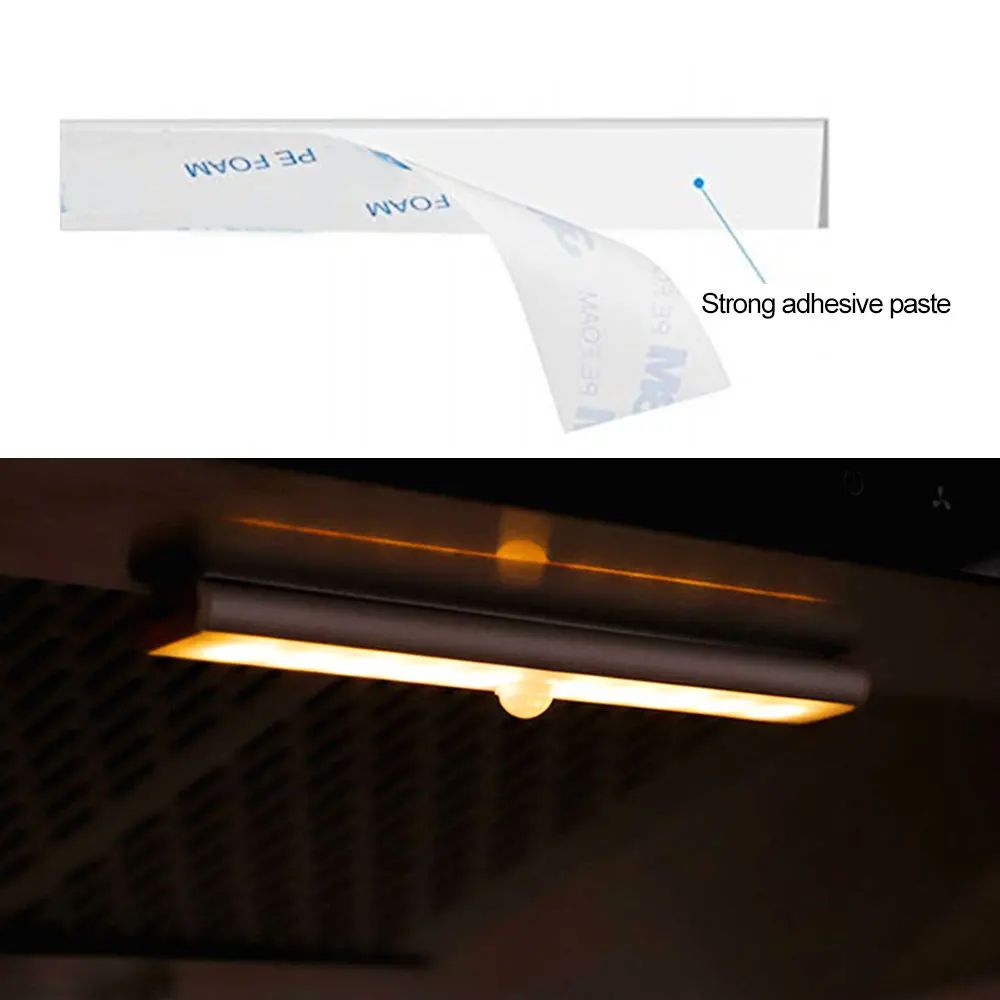 Imagem -04 - Lâmpada de Led de 30 40cm com Sensor de Movimento Luz Noturna Inteligente com Usb para Corredor Guarda-roupa Cozinha e Closet