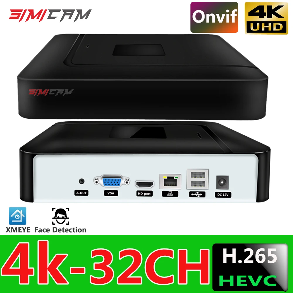 H.265 4K 8/9/10/16/32CH NVR Système de Sécurité De Sortie Enregistreur Vidéo Détection De Mouvement ONVIF Pour 1080p/3MP/4MP/5MP/6MP/8MP/4K Caméra IP