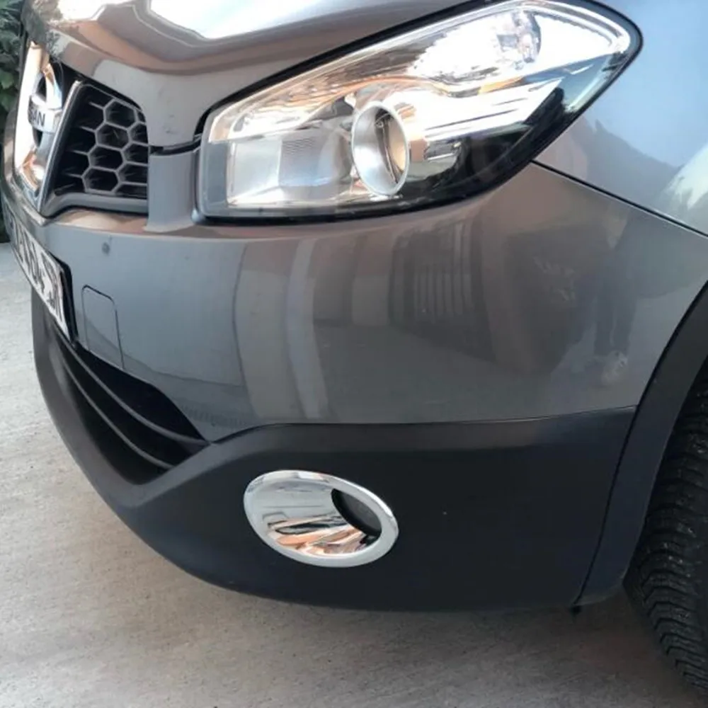 Dla Nissan Qashqai J10 2013 2012 2011 2010 przednie światło przeciwmgielne lampa Chrome pokrywa Bezel odlewnictwo Decor straż wykończenia naklejki do stylizacji samochodów