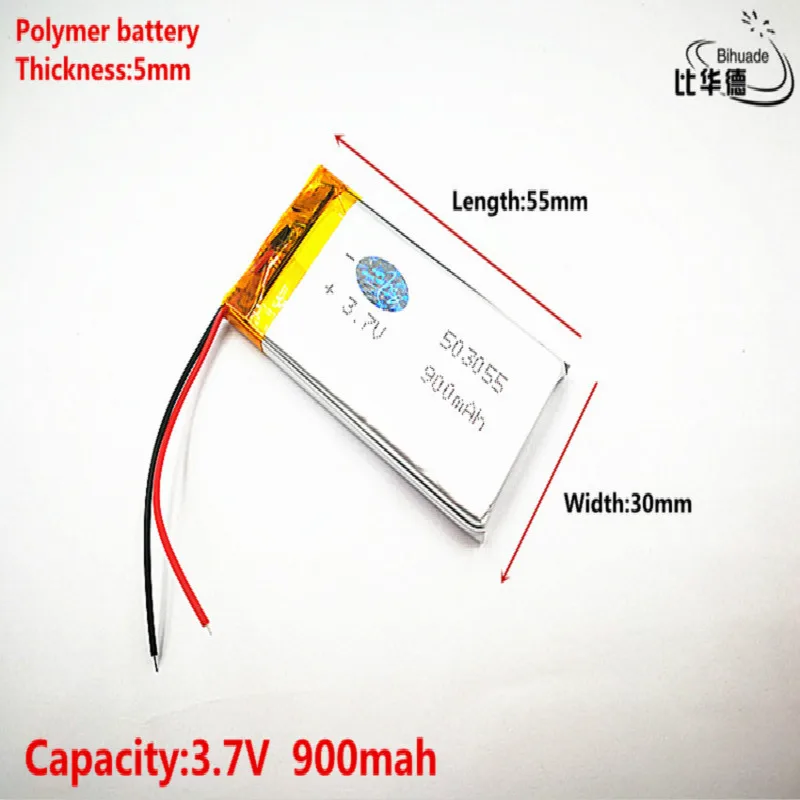 Tốt Lượng Cao 3.7 V, 900 mAh, 503055 Polymer lithium ion/Pin Li-ion cho ĐỒ CHƠI, CÔNG SUẤT NGÂN HÀNG, GPS MP3, MP4
