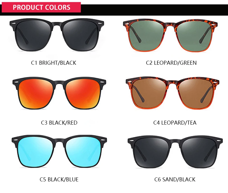 Mode quadratische polarisierte Sonnenbrille Männer Frauen klassische Niet Sonnenbrille für Männer hochwertige Anti-Blend-Fahr schirme – Detail 10