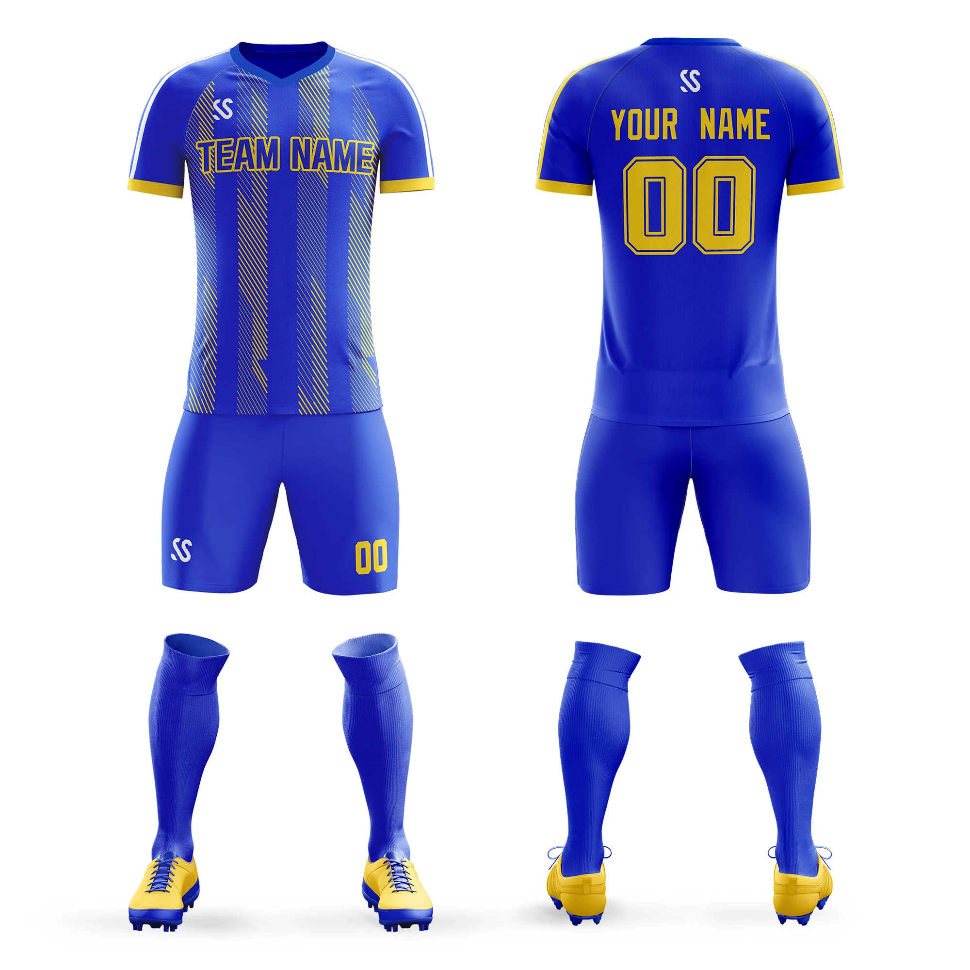 Wholesale Custom Soccer Jerseys Set Soccer Suit Design Printing Your Own Team Name Number Logo Soccer Shirt Short Adult Youth