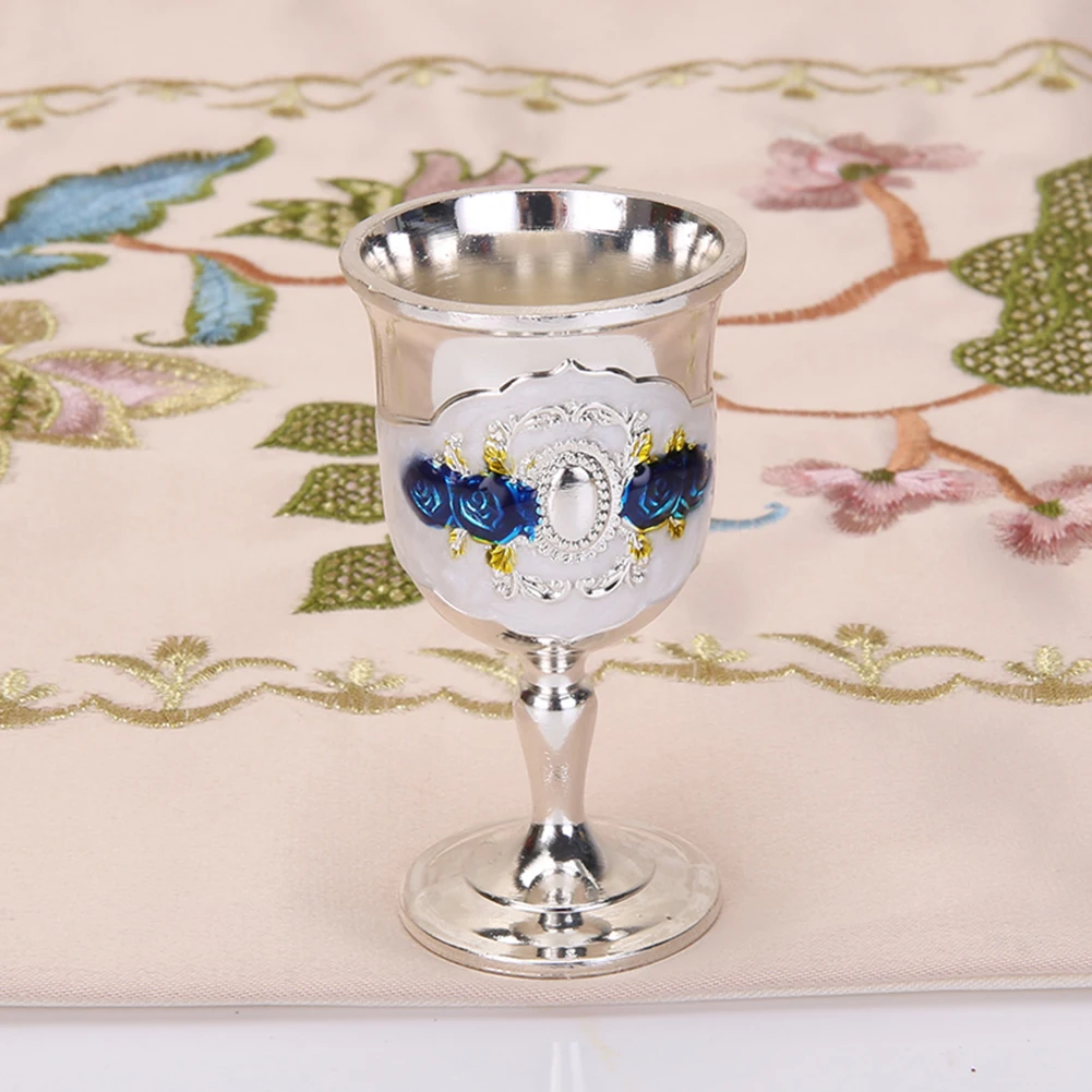 20ML Aluminum Alloy Wine Glasses Retro Dinnerware Goblet Vintage European Style Liquor Vodka Bubbly Glasses Bar