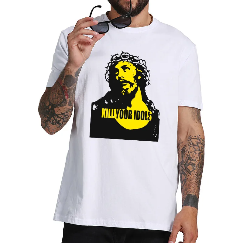 تيشيرت قطن 100% بأكمام قصيرة ورقبة على شكل حرف O تي شيرت صيفي فضفاض قتل أصنام الخاصة بك Axl