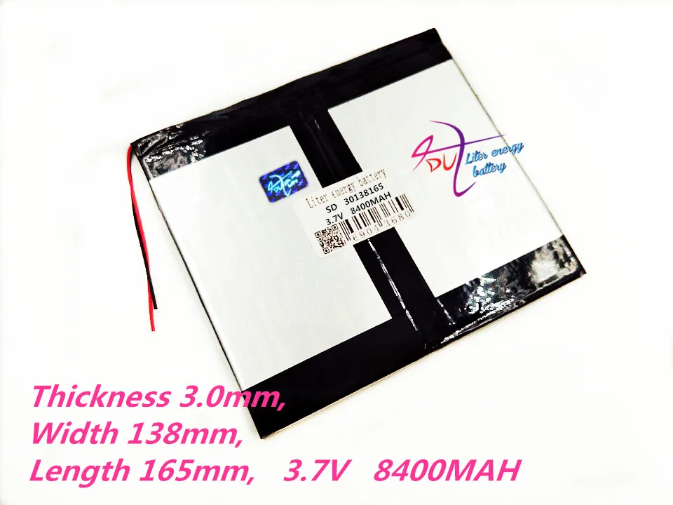 30138165 3.7V 8400MAH Polymer Pin Sạc, Pin Máy Tính Bảng tổng pin 8 inch 9 inch 10inch 30140160