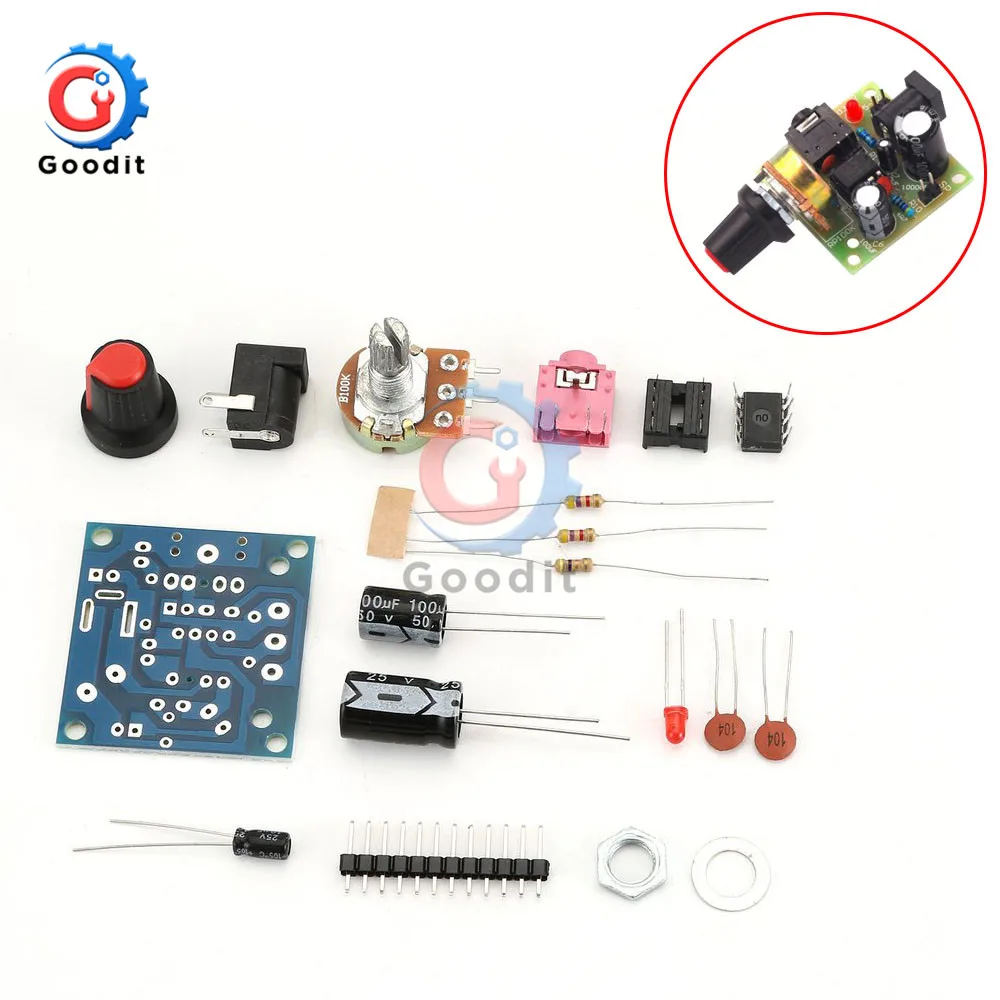 

3V-12V LM386 Power Amplifier Board Kit Electronic DIY Kit Super Mini Audio Amplify Module Low Consumption Electricity Kits