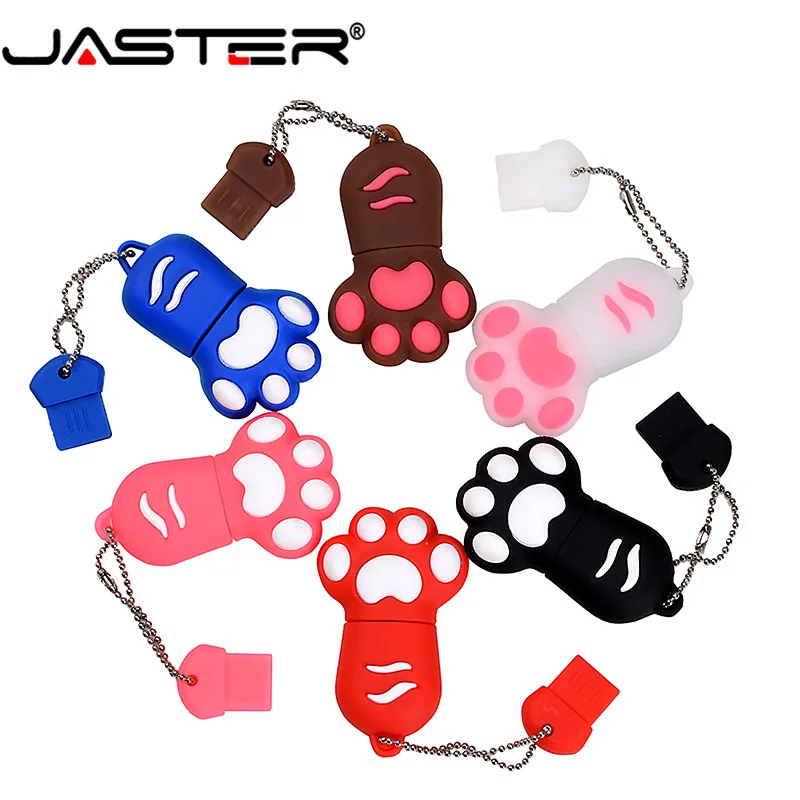 JASTER 2.0 고양이 발 펜 드라이브, USB 플래시 드라이브, 외부 저장 장치, 펜드라이브 메모리 스틱, 4GB, 8GB, 16GB, 32GB, 64GB, 볼륨 판매