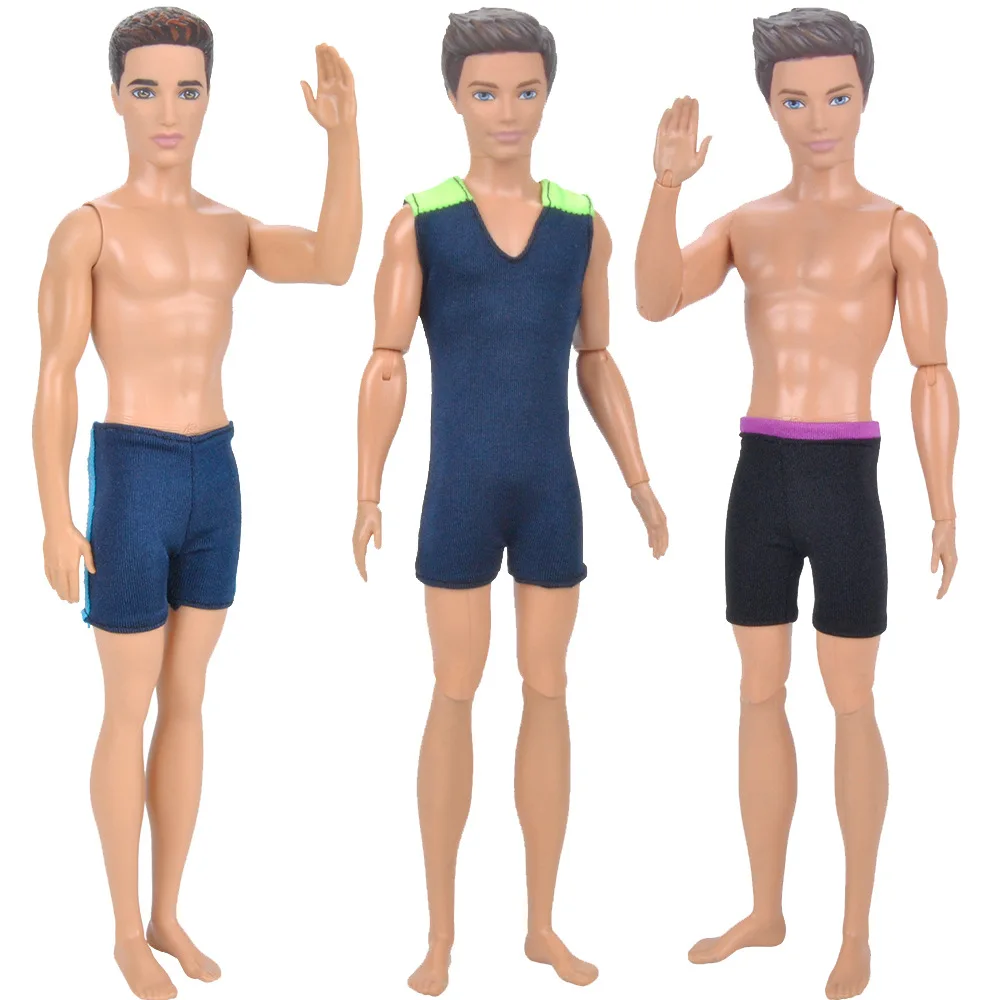 1 Set Ken Doll Cloth Man Male Doll Blue Swimsuit Swimming Pants  For Ken Boyfriend Ken Sportswear 12