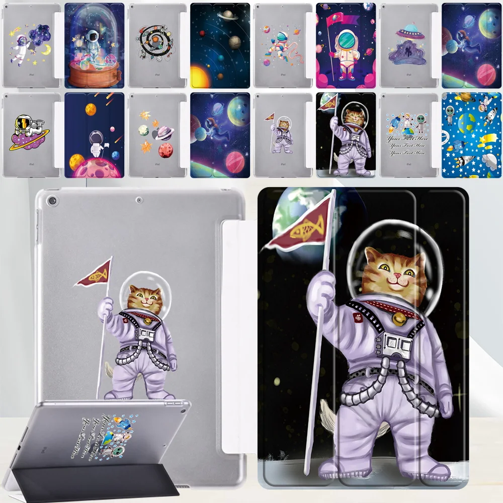 Tablet Case for Apple IPad (7th/8th)/pro 11/air 4/air 3/mini 1 2 3 4 5/pro 10.5 Astronaut Series Smart Three Fold Cover Case