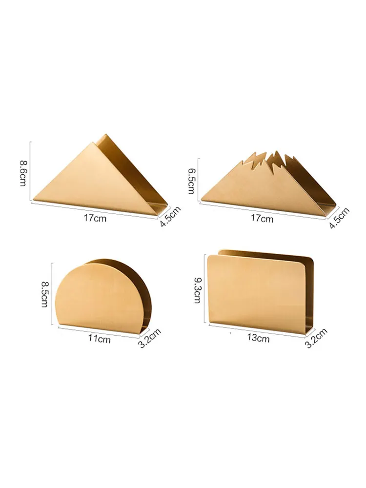 Nordic Home And Wedding Decoration Table Napkin Holder Rack Gold Plated 304 Stainless Steel Storage Tower Holder For Hotel