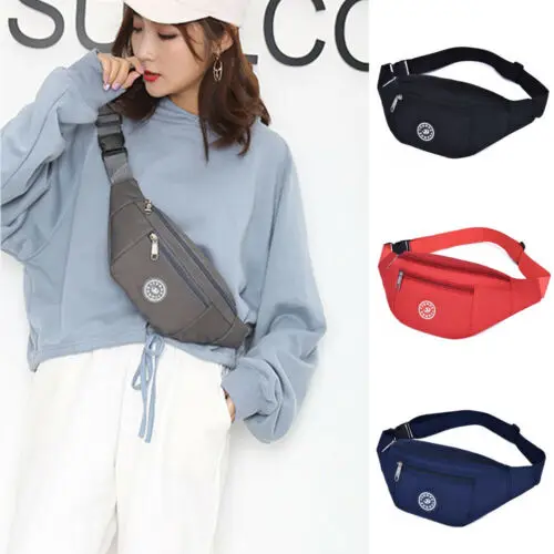 New Fashion Men Women Waist Bum Bag Hot Sale Money Pouch Wallet Zip Travel Hiking Bag Black Blue Red Gray Fanny Pack Belt