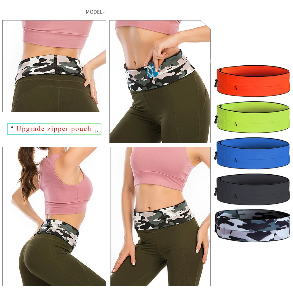 QUESHARK Invisible Running Waist Bag Anti-theft Mobile Phone Bag Outdoor Sports Fitness Cycling Belt Bag For 7.2 inch Phones