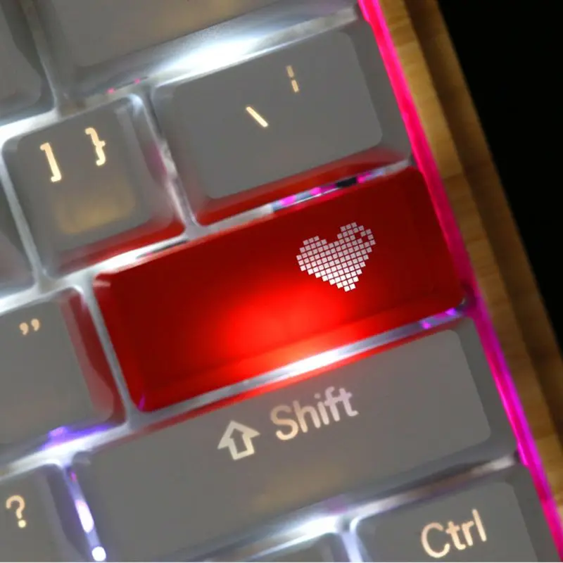 2021 New Red Love Heart Pattern Keyboard Keycap Mechanical ENTER/ESC Key Cap Hat for PC Computer Notebook Use Supplies