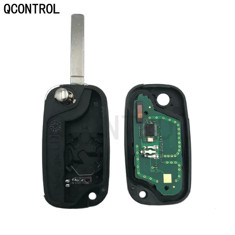 QCONTROL 2 Buttons Car Remote Key 433MHz Suit for Renault Clio Scenic Kangoo Megane PCF7946 / PCF7947 /4A Chip VA2 Blade