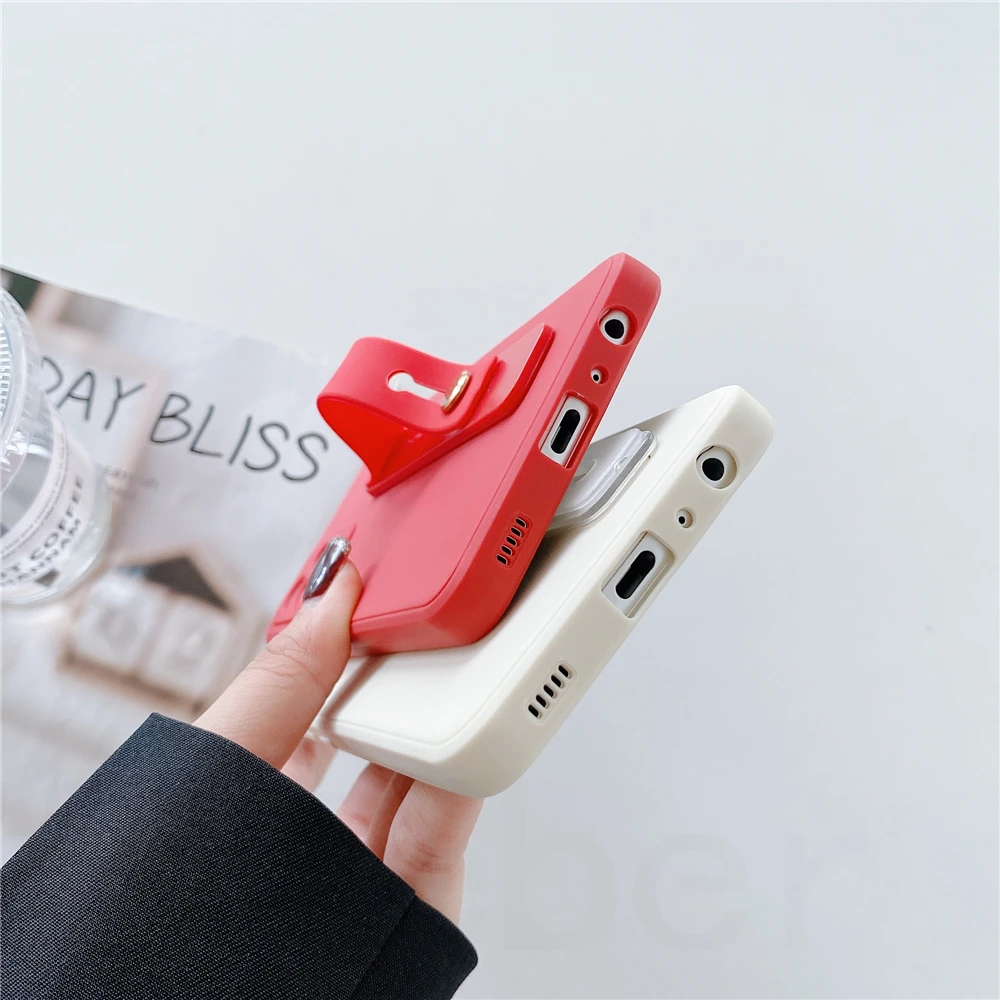 Etui na telefon z paskiem na nadgarstek do Samsung S25 S24 S23 S22 S21 Ultra S20 FE S10 Note 10 A52 A72 A32 A12 A42 Miękka silikonowa osłona — zdjęcie 7