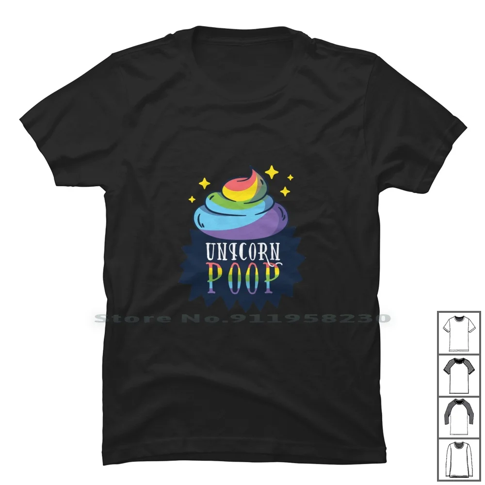 Unicorn Rainbow Poop Gift T Shirt 100% Cotton Rainbow Rain Poop Nico Corn Uni Gif Bow Ra Op