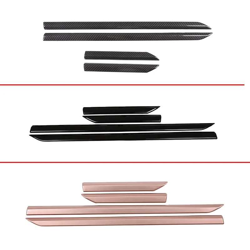 ABS Carbon Fiber Style 4pcs Car Door Side Fender Strip Cover Trim Sticker for Land Rover Range Rover Velar 2017-2020 Accessories