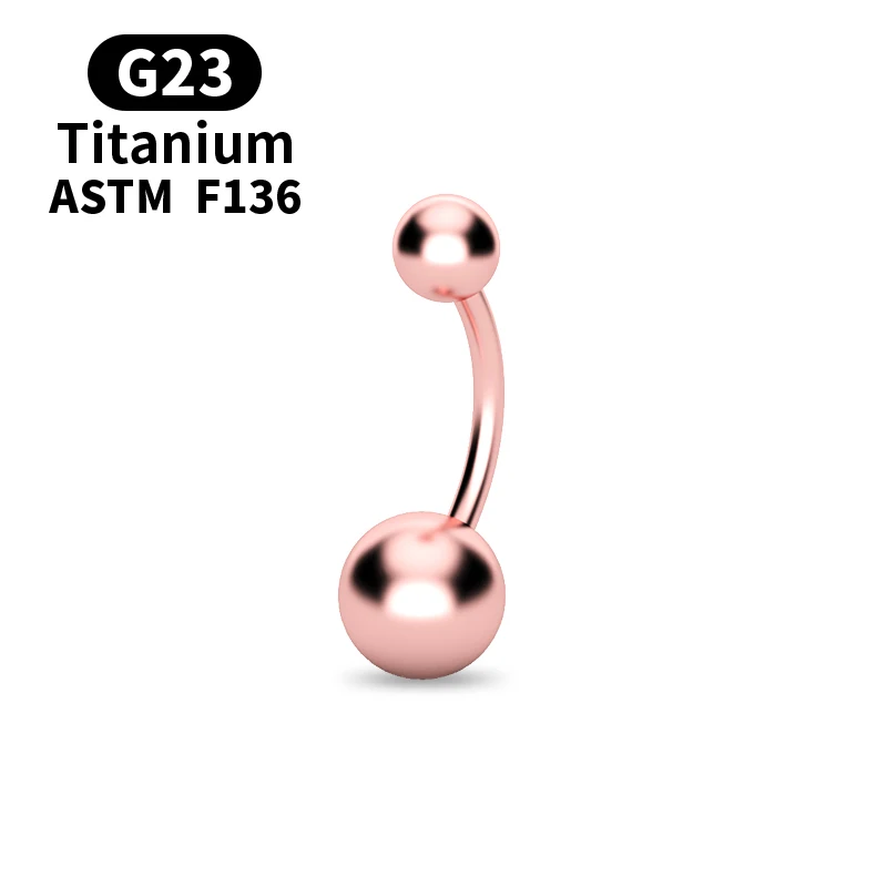 ASTM F136 G23 Titanium 14G Belly Button Rings Fashion Body Piercing Navel Rings Highly Polishing Threaded Eyebrow Nails