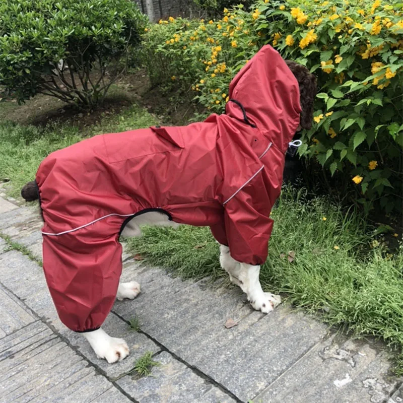 Outdoor Large Dog Raincoat Waterproof big Dog Clothes Coat hoodie Rain Jacket Reflective Medium big dog poncho Breathable mesh