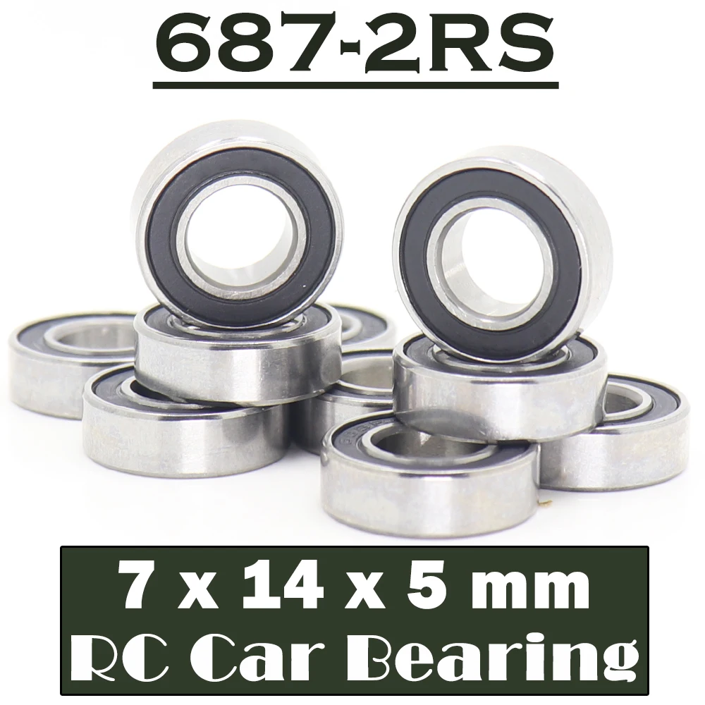 

687RS Bearing ( 10 PCS ) 7*14*5 mm ABEC-7 Hobby Electric RC Car Truck 687 RS 2RS Ball Bearings 687-2RS Black Sealed