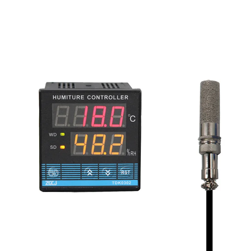 

-40~120‘C 0.0-99.9%RH SSR output TDK0302 digital temperature and humidity controller with a 2 in 1 sensor