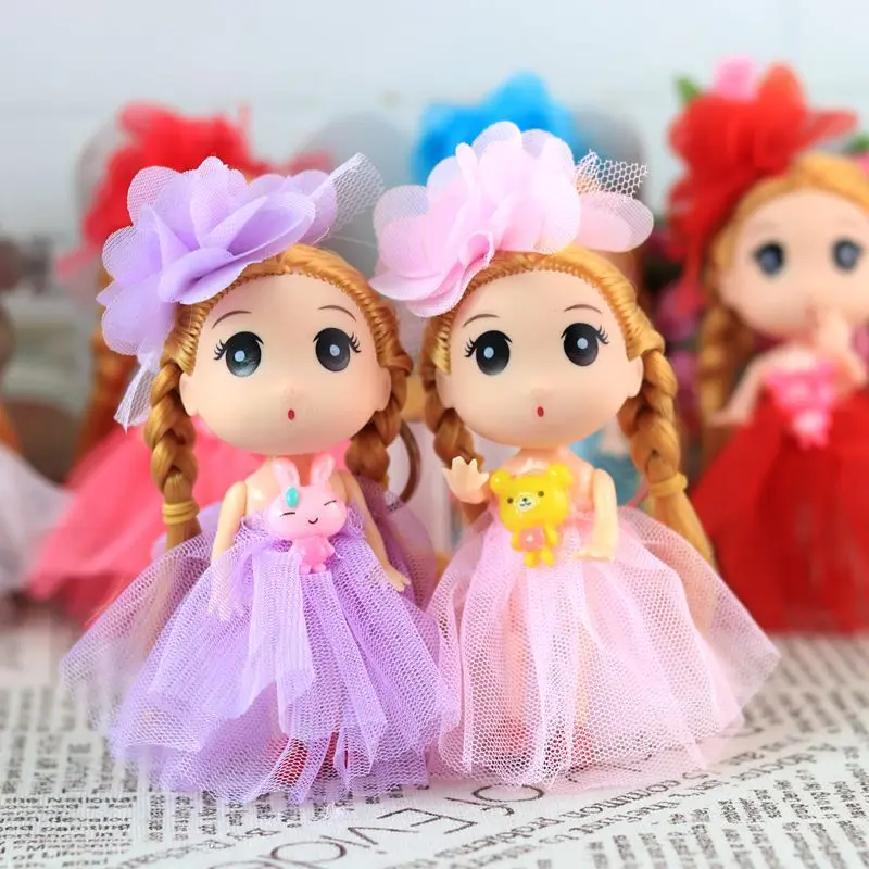 DDUNG Dolls Cute Floral Skirt Doll Fashion Girl Small Pendant Girls Favorite Gift 12cm Keychain