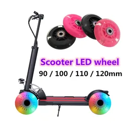 Adult Scooter Wheel LED Flash Tire Twisting Car Front Rear Wheel Replacement Colorful Light 80mm 90mm 100mm 110mm 120mm 2pc