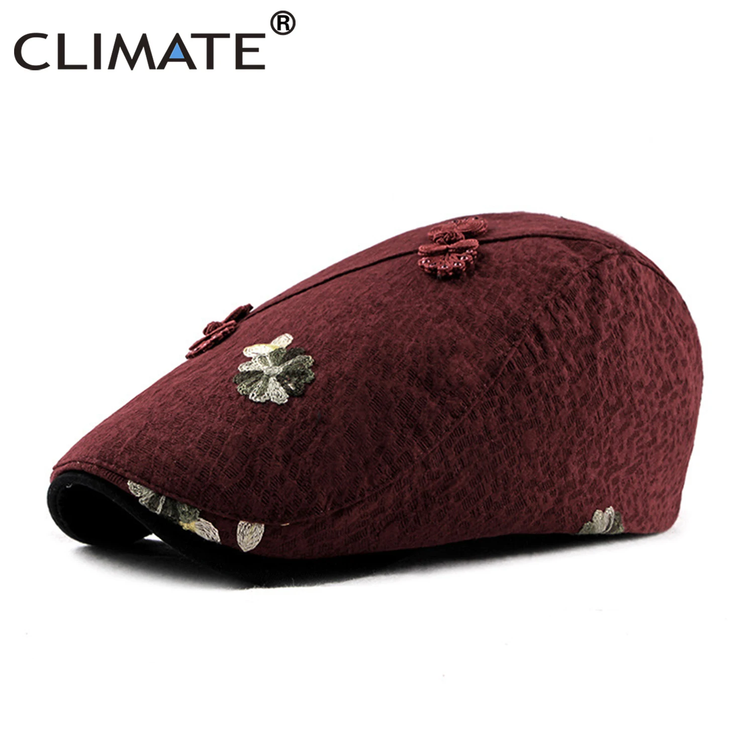 CLIMATE Women Flat Cap Chinese Style Beret Hat Fashion Floral Cap Beret Woman Flower Pretty Berets Flat Caps Beret Hat Chinese