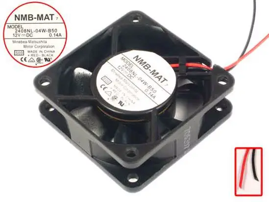 

NMB-MAT 2408NL-04W-B50 S00 Server Cooling Fan DC 12V 0.14A 60x60x20mm 2-Wire