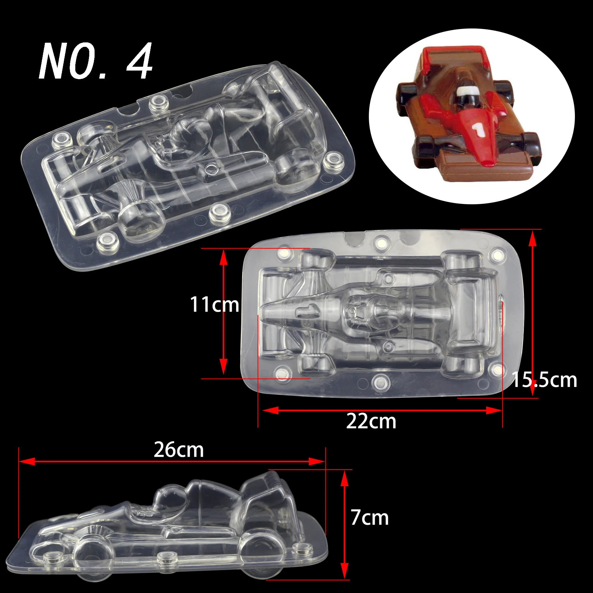 3D car shape  Polycarbonate Chocolate Moulds Chocolate Candy Bars Molds Tray Polycarbonate Plastic Form Flowers Baking Pastry Ba