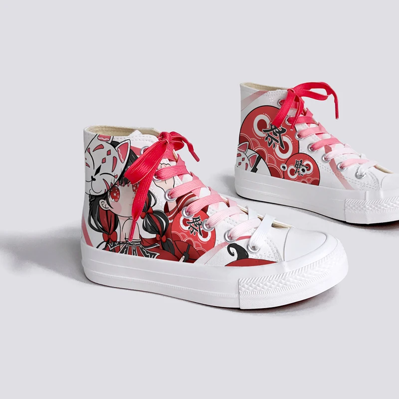 Amy and Michael Desingers Fashion Sneakers Kawaii Girls Students Graffiti Canvas Shoes Female Ladies Casual Plimsolls High Tops