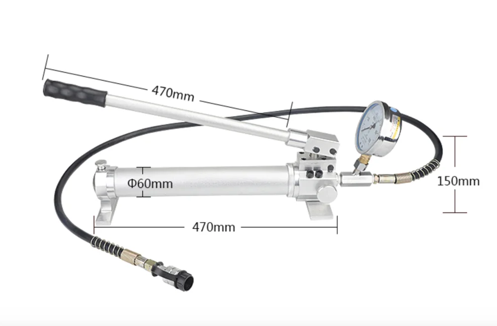 Newest Aluminum Alloy Pump Manual Hydraulic Pump Portable Ultra light Hydraulic Hydraulic Pump with pressure gauge