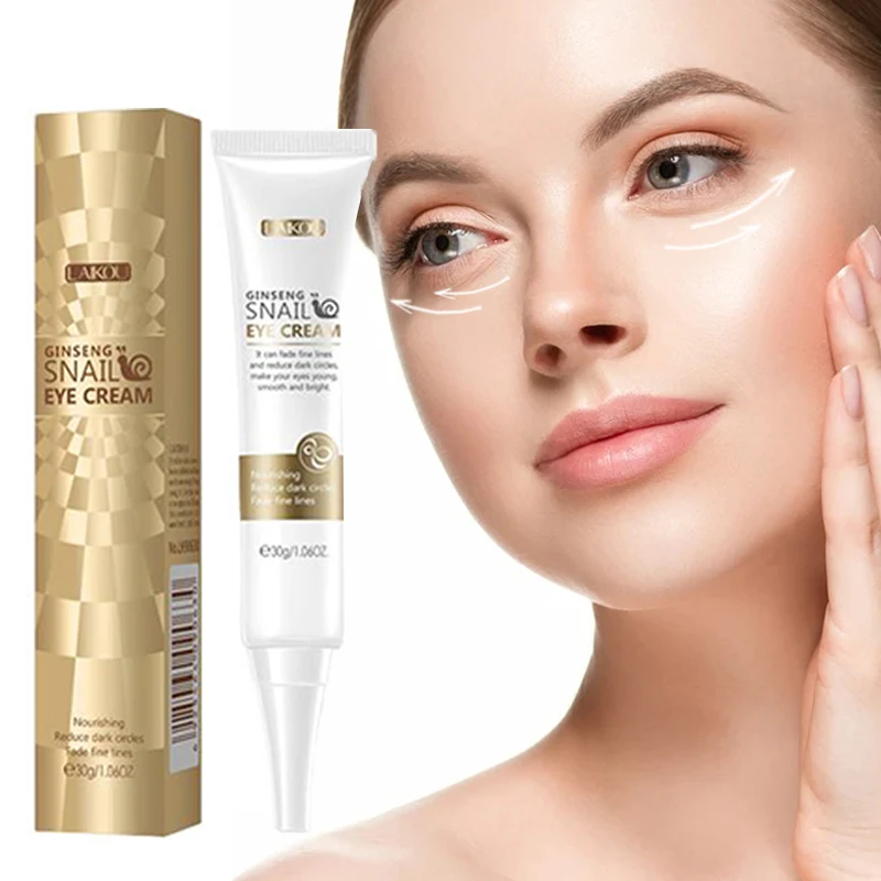 

Eye Cream Dark Circles Fine Lines Eyes Puffiness Lift Firm Whitening Anti-Wrinkle Moisturizing Nicotinamide Snail Eye Cream 30g