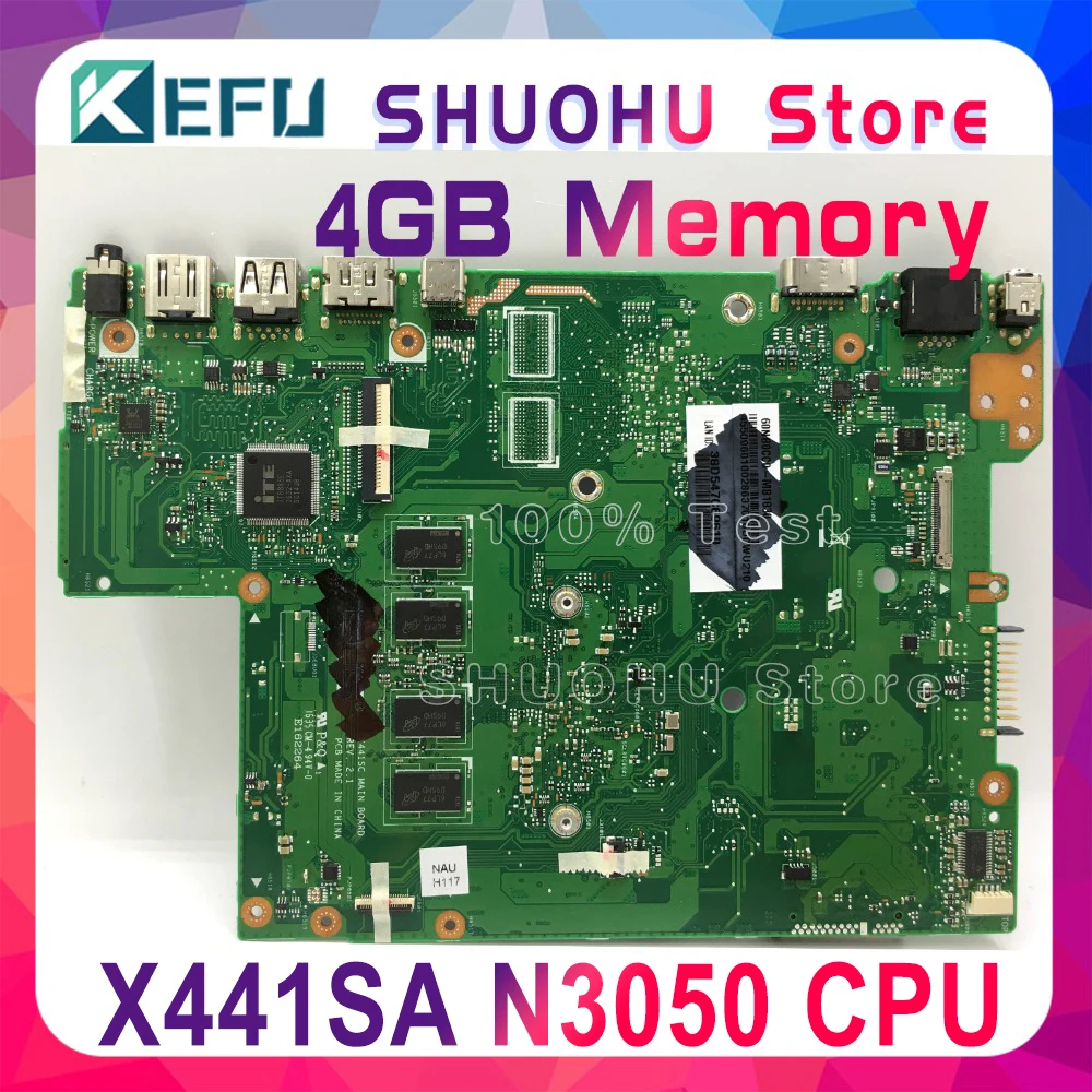 KEFU For ASUS X441S X441SC X441SA X441SCA N3060 4GB/Memory Laptop Motherboard Tested 100% Work Mainboard